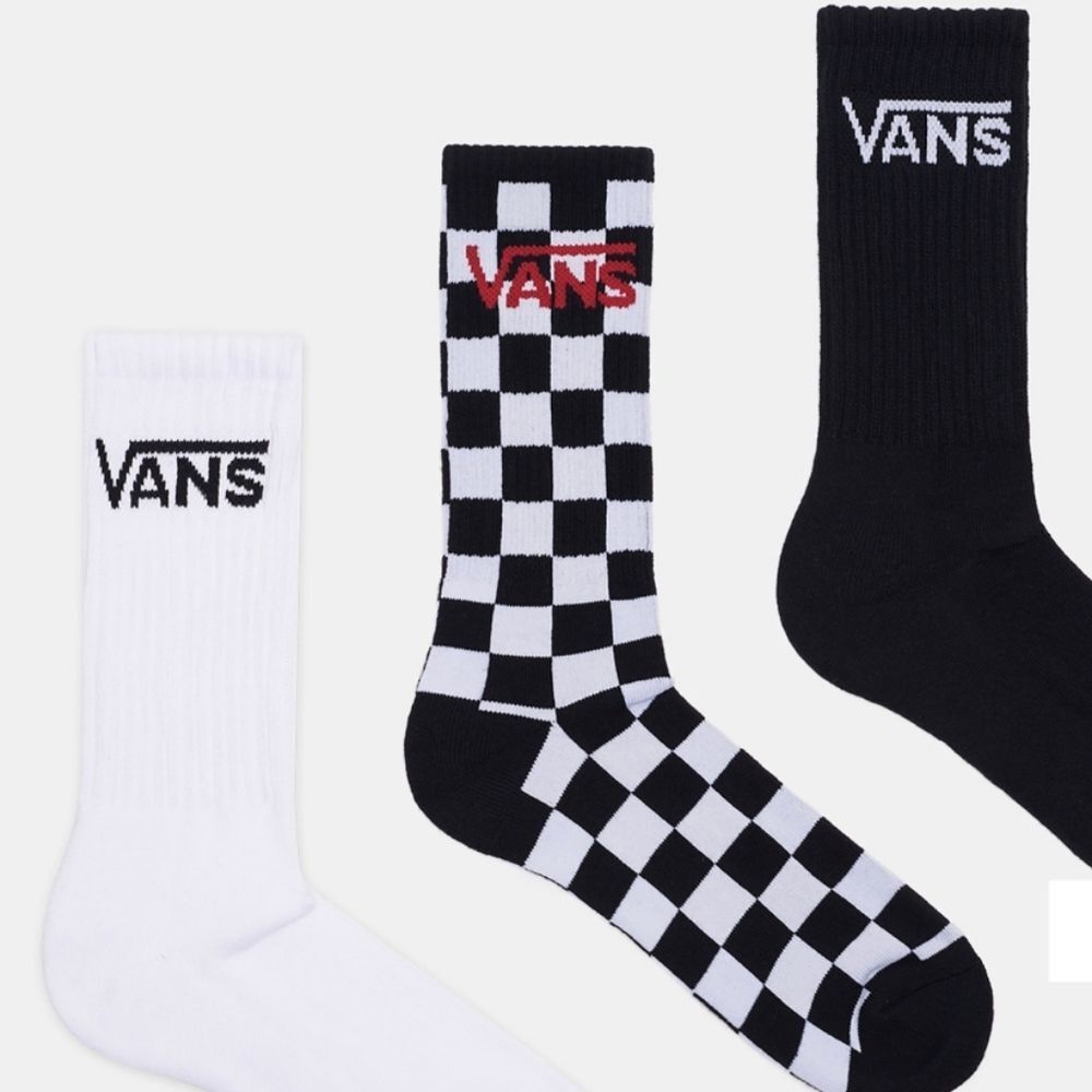 Vans Classic Crew 3-PK Unisex Checkerboard/Solid Socks